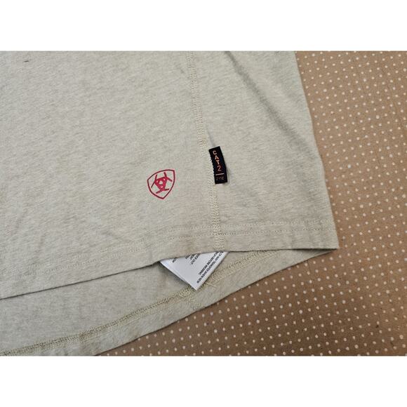 Ariat FR Shirt Utility Flame Resistant Long Sleeve Workwear Beige Men's Large - Picture 2 of 16